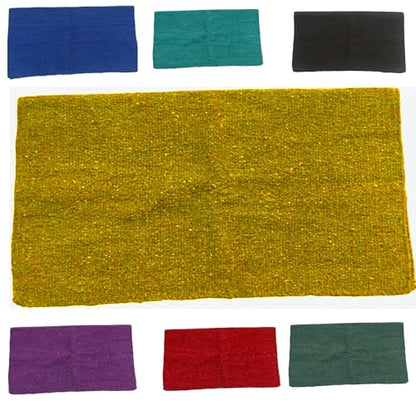 Majestic Ally Solid Color 34"x 36" Traditional Acrylic Saddle Blanket with Hemline Edges-3.7 lbs (Yellow) - color: Yellow
