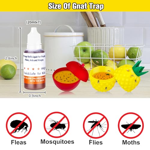 Fruit Fly Trap Refill Liquid, Gnat Killer&Fruit Fly Catcher Bait Refill, - color: White, size: 4