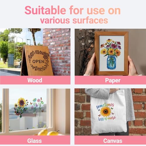 25 Pcs Daisy Quote Stencils for Painting, Flower Signs and Cards 6 Inch - color: Daisy