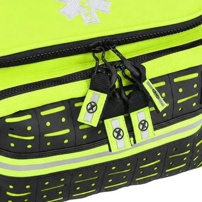 Lightning X Medium First Responder EMT Bag | LXMB25 | w/Reflective, Shoulder Strap & Zippered Compartments for First Aid + Trauma Supplies - Fluorescent Yellow - color: Fluorescent Yellow