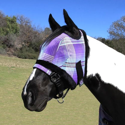 Horse Fly Mask, Fleece Trim, Breathable, Large, Lavender Mint | Soft fleece trim prevents rubbing, breathable non heat transferring mesh protects face and eyes year round - color: 2017 - Lavender Mint