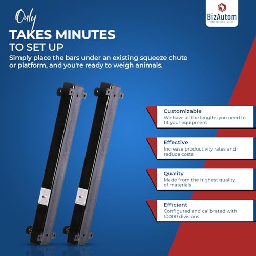 10000lb Load Bar Animal Scale Set | Two Weigh Bar and One Indicator Set (40") - size: 40"