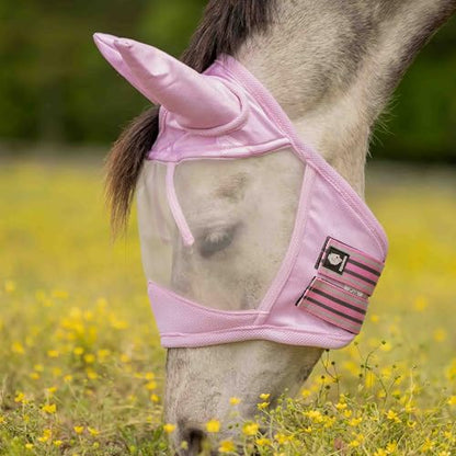 Equinavia Algard Soft Mesh Horse Fly Mask with Ears, 45 SPF UV Protection - color: Sweet Pink, size: Cob