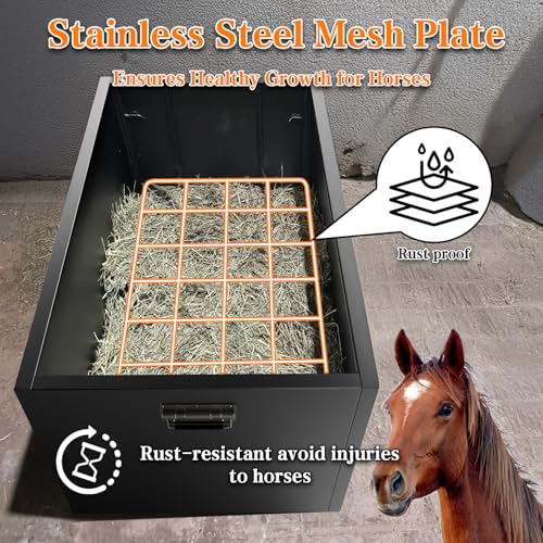 Slow Hay Horse Feeder, Heavy Duty Steel Slow Feeder
