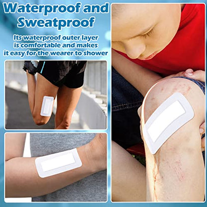 Nuanchu 60 Pcs Bordered Gauze Adhesive Dressing Waterproof, 4 x 8 Inch - size: 4 x 8 Inch