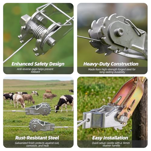 Electric Fence Wire Strainers, 20-Pack Inline Ratchet Tensioners