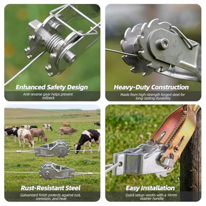 Electric Fence Wire Strainers, 20-Pack Inline Ratchet Tensioners