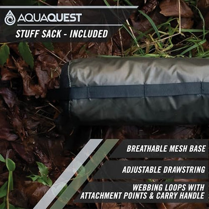 AquaQuest Guide Tarp – Ultralight Waterproof (5,000 mm) Seam-Taped 40D Ripstop Rain Fly for Backpacking, Stealth Camping & Thru-Hiking - color: Olive Drab, size: 13 x 10 ft