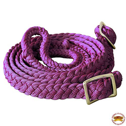 HILASON Braided Poly Barrel Horse Racing Reins Flat Grip Knots 1" X 8Ft | Rein Gifts - color: Purple