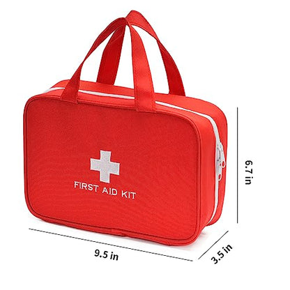TOPASION Compact Empty First Aid Kit Bag Emergency Trauma Medical Pouch Travel Medicine Organizer Bag for Home, Camping, Traveling, Car (Red) - color: Red