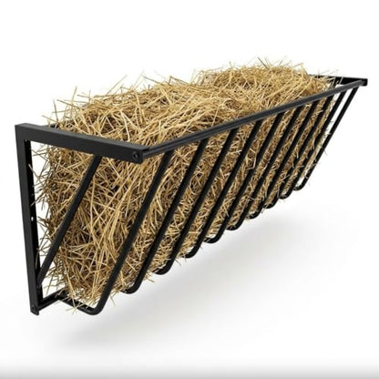 Goat Hay Feeder Wall Mount, Livestock Hay Rack - Space Saving Barn Feeder for Horses, Sheep, Goats