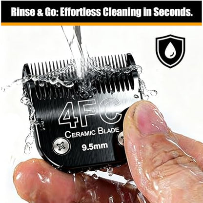 Dog Grooming Blades Compatible with Andis Clippers 4FC Blade (9.5mm) - size: Black(4FC)