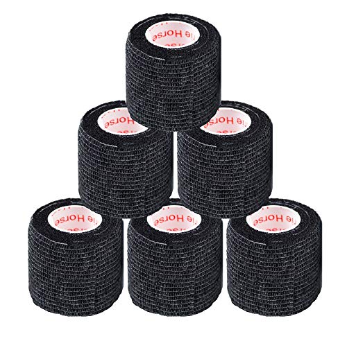 2 Inch Self Adhesive Bandage Wrap & Athletic Tape - 24Pk, Black - color: Black, size: 24 Rolls