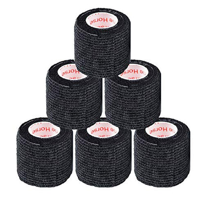 2 Inch Self Adhesive Bandage Wrap & Athletic Tape - 24Pk, Black - color: Black, size: 24 Rolls