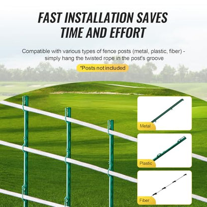 Happybuy Electric Fence Tape, 1640Ft 500M Polytape Fencing Hot Wire, 3/4" Width 6 Stainless Steel Strands for Reliable Conductivity, UV & Rust Resistance, Portable Polywire for Horse Cattle Livestock