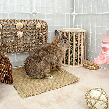 andwe Rabbit Hay Feeder Wooden Food Feeding Rack Easy to Fill