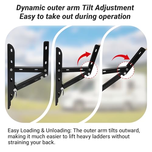 Foldable Trailer Ladder Rack, Heavy Duty Side Mount Carrier