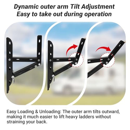 Foldable Trailer Ladder Rack, Heavy Duty Side Mount Carrier