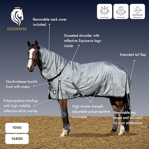 Equinavia Thunder 360 Detachable Neck Light Weight Turnout Blanket 100g - Plum Wine - 75 in - color: Plum Wine, size: 75 in