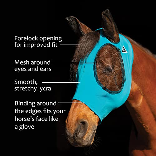 Professional's Choice Comfort Fit Fly Mask | Pacific Blue - color: Pacific Blue, size: Small/Cob