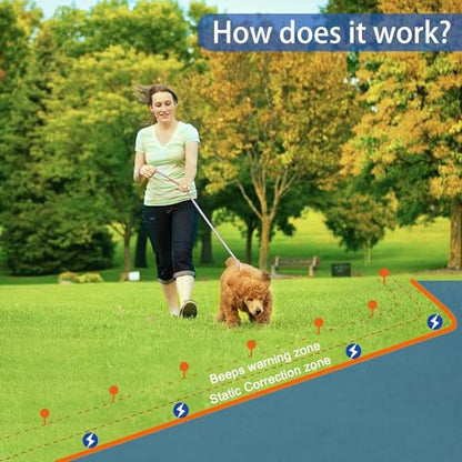 Basic In-Ground Pet Fence - Underground 2 Dog Fence System, Electric Fence for Dogs Waterproof Training 2 Collars for Dog Over 20lb, Wireless Electric Dog Fence System (2 Dog System)