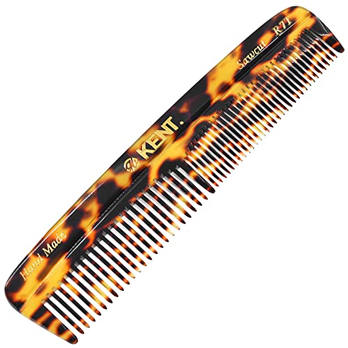 Kent R7T TY Fine and Wide Tooth Hair Comb, Handmade Pocket Comb for Men, Beard and Mustache Combs for Everyday Grooming and Styling, Sawcut Kent Combs, Made in England - color: Yellow Tokyo, size: 6 Pack