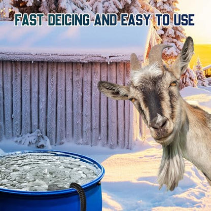 Tujoe 1 Pack 500 Watt Stock Tank Heater Chicken Water Heater, Cast Aluminum Submergible De-icer, Thermostatic Control Water Trough Pond for Livestock Poultry Bird Bath, Cow, Horse Drinking (500w)