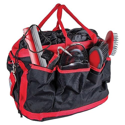 Schneiders Deluxe Horse Grooming Kit | Color Royal | Comprehensive Horse Care | Extra Roomy Tote | Inclusive Grooming Tools | Stylish Black & Red Design | Convenient Shoulder Strap - color: Royal