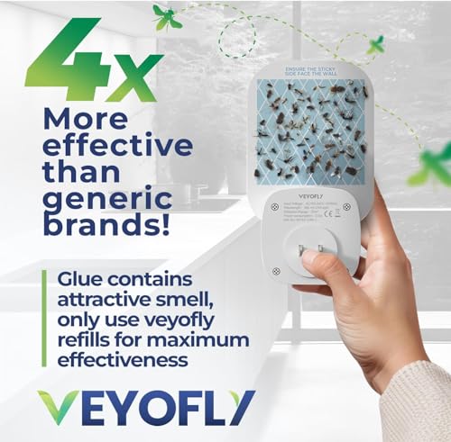 VEYOFLY Official Refill Fruit Fly Traps Indoor, Gnat Trap | 5-Pack - size: 5 Refills