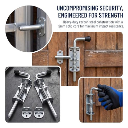 6.5in Spring Loaded Latch Pin Heavy Duty Gate Lock
