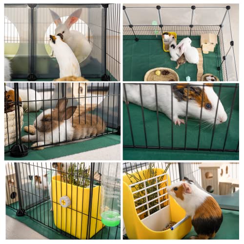 DINMO 36 Panels Bunny Playpen, Oxford Mat & Game Holes, Expandable Fence - style: Plastic and Metal Mesh Design