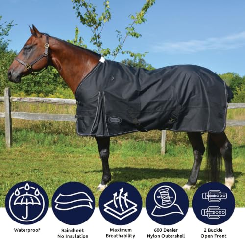 Country Pride Glacier Rainsheet, Waterproof Windproof Horse Blanket, 600D Cordura Outer Shell, Smooth Nylon Lining, Shoulder Gussets, Double Buckle Front, Adjustable Leg Straps, Tail Cover (68) - size: 68
