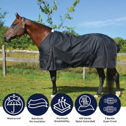 Country Pride Glacier Rainsheet, Waterproof Windproof Horse Blanket, 600D Cordura Outer Shell, Smooth Nylon Lining, Shoulder Gussets, Double Buckle Front, Adjustable Leg Straps, Tail Cover (68) - size: 68