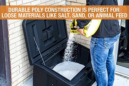 Buyers Products 9031105 Heavy Duty 35 Gallon Poly Storage Bin, Black | Weather-Resistant 35 Gallon Storage With Lockable Lid, Forklift Slots And Stackable, Corrosion-Free Construction And Gear - size: 36 Gallon Capacity
