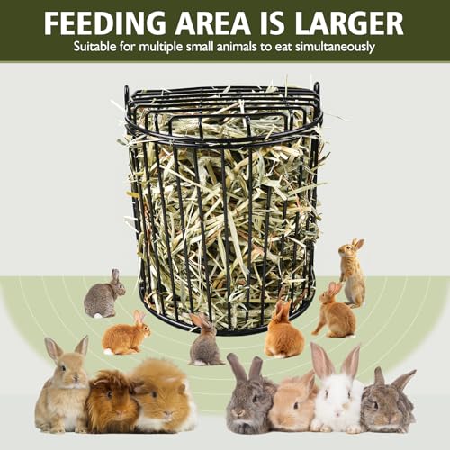 Bunny Hay Feeder, Semicircular Space-Saving Design, Black - size: Semicircular feeder