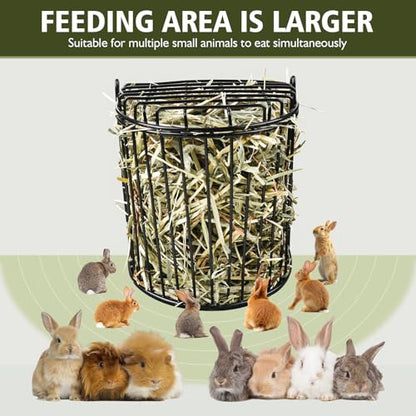 Bunny Hay Feeder, Semicircular Space-Saving Design, Black - size: Semicircular feeder