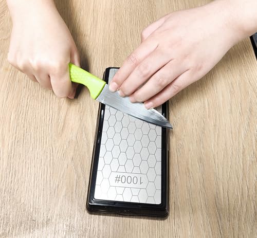 Double-Sided Diamond Sharpening Stone for Scissors Knives Outdoor Kitchen Sharpening Tools Coarse 400#/Extra Fine 1000#