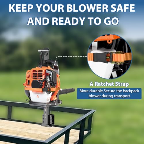 Heavy Duty Backpack Blower Rack for Truck & Trailer, Black - color: Black