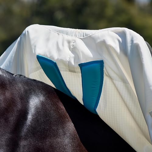 WeatherBeeta ComFiTec Sweet Itch Shield Fly Sheet Combo, White/Charcoal, 81" - size: 81"