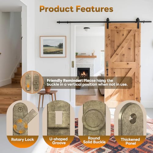 Sliding Barn Door Lock - 90/180° Flip Door Latch (Bronze-2 Pcs) - color: Bronze-2 Pcs