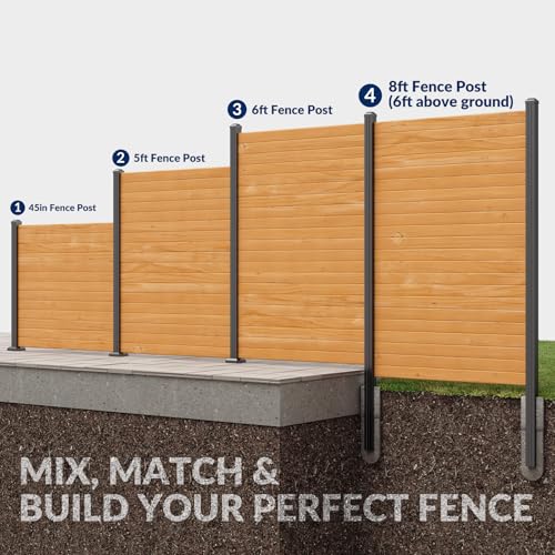 2 Pack 6FT 3-Way Aluminum Fence Post, 1.8mm Thick Walls & 10mm Base - color: 2 Pack Black Fence Post, size: 6 Feet