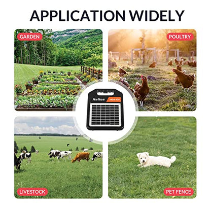 Andmon MINI400 20 Miles Solar Electric Fence Charger with Day/Night Mode 0.4J Output Energy Electric Fence Energizer - size: MINI400-Rear switch