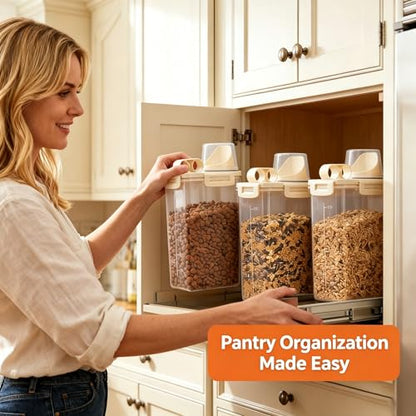 2 Lbs Small Cat Dog Food Storage Container for Bird Seed, Pet Food, 2 Pack - color: Two Beige