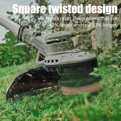 Weed Eater String, Orange Square Twisted Trimmer Line, 0.095-Inch Diameter Premium Commercial Weed Wacker String Spool Replacement (1145-Feet, 3.4lbs) - size: 1145FT x .095 in