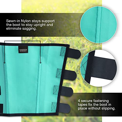 Harrison Howard Loose Fitting Fly Boots UV-Protective Extra Tough Mesh Ventilated Four Fasteners Stay-on Design Protect Horse Legs & Stomp-Reducing Set of 4 Mint Mini - color: Mint, size: Mini