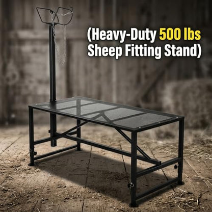 Heavy Duty Sheep Fitting Stand, Goat Milking Stand for Farms Barns and Livestock Care Areas, Adjustable Sheep Grooming Stand for Sheep and Other Livestock