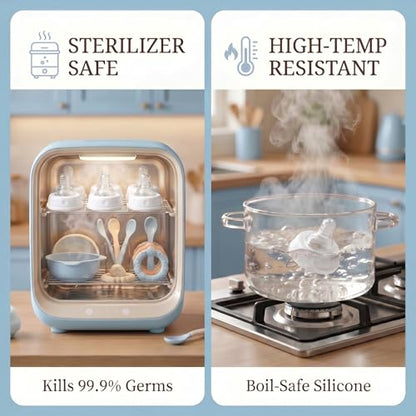 6PCS Standard Flow Nipples, 9ml/min, Reusable, Anti-Colic&Vented Nipples - color: Standard-White