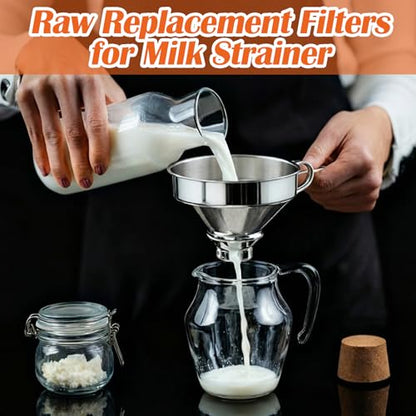 Hahafelt 300 Pack Milk Filter Discs for Raw Milk Strainer, 6-1/2 in Od Quick Flow Non-gauze Replacement Filter Discs for Strainer