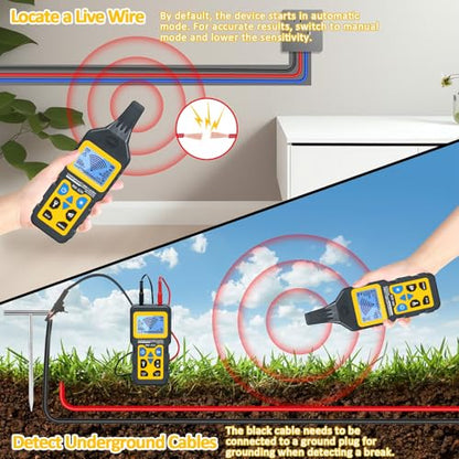 Cable Tester Wire Tracker, Underground Cable Locator - color: Black, Yellow