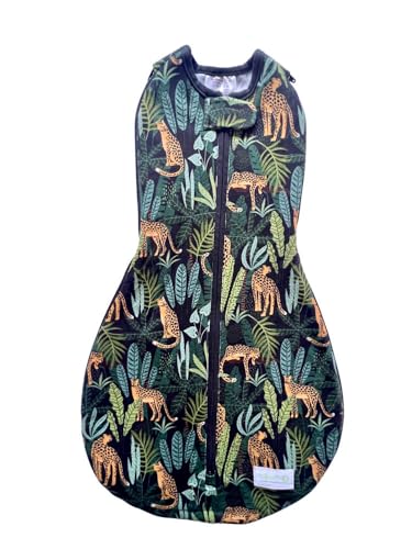 Woombie Grow with Me Baby Swaddle - Convertible Self-Soothing Swaddle Fits Babies 0-18 Months - Expands to Hands-Free, Legs-Out Wearable Blanket - Jungle Jaguar - color: Jungle Jaguar, style: Grow With Me